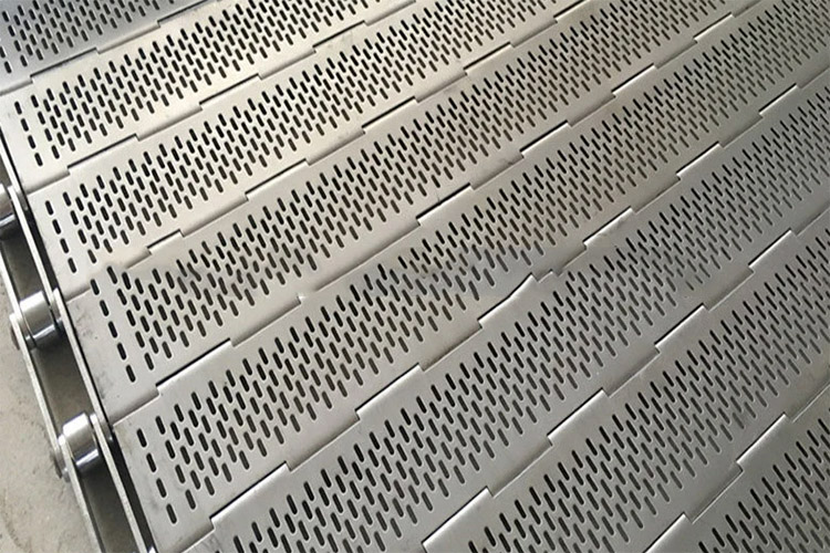 Perforated hinged steel belt